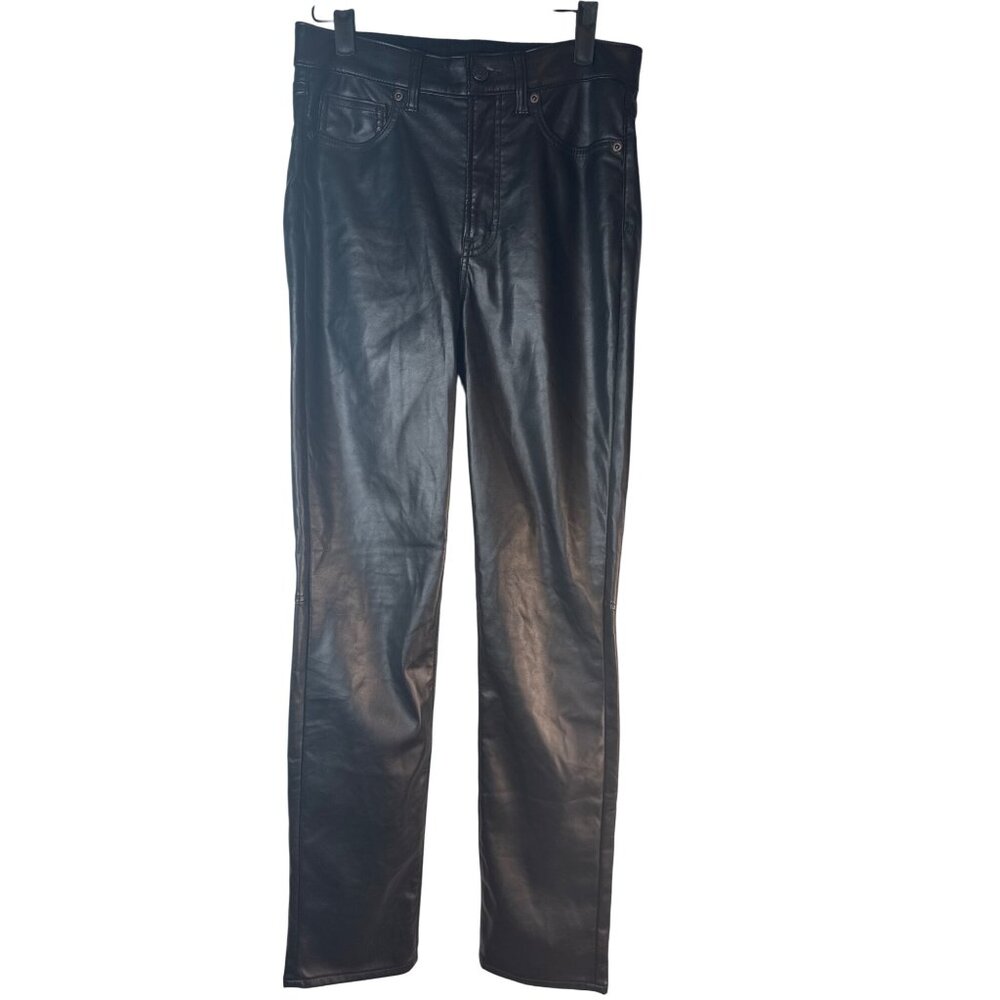 2/$30 Gap Womens 4Tall Vintage Slim High Rise Leather Pants Black